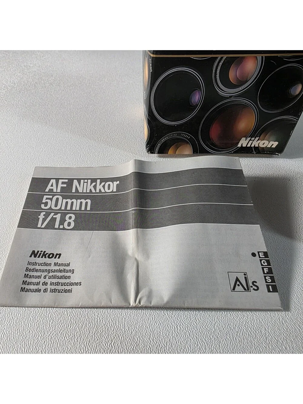 Nikon Nikkor AF 50mm f1.8 SLR DSLR Camera Lens W/Box & Manual